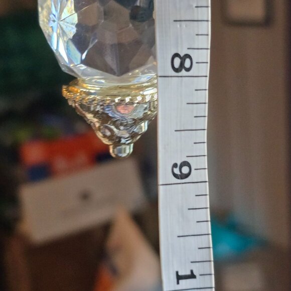 VTG Acrylic Faceted Teardrop 5" Christmas Ornaments String Hangers Lot of 6 - Picture 13 of 14